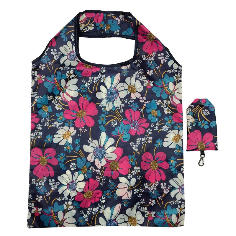 Fashion Printing Foldable Eco-Friendly Shopping Bag Tote Folding Pouch Handbags Convenient Large-Capacity For Travel Grocery Bag Oasis Select H
