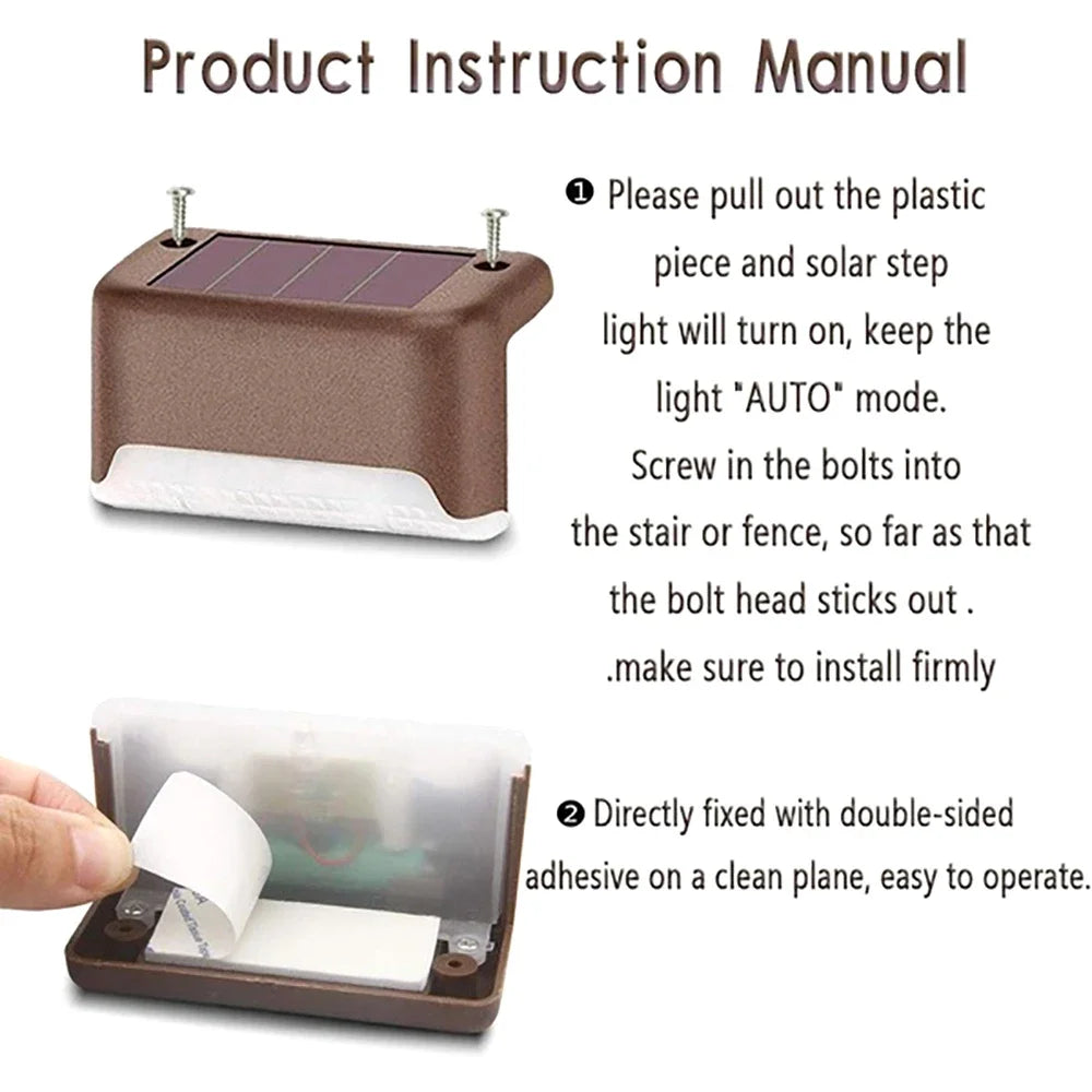 Solar LED Step Lights – Waterproof Outdoor Stair & Path Lamp
