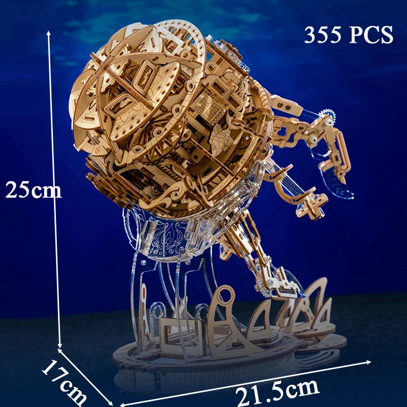 Aurora Jellyfish Music Box DIY Handmade Music Box Building Blocks Birthday Gift for Girlfriend Desktop Ornament Oasis Select