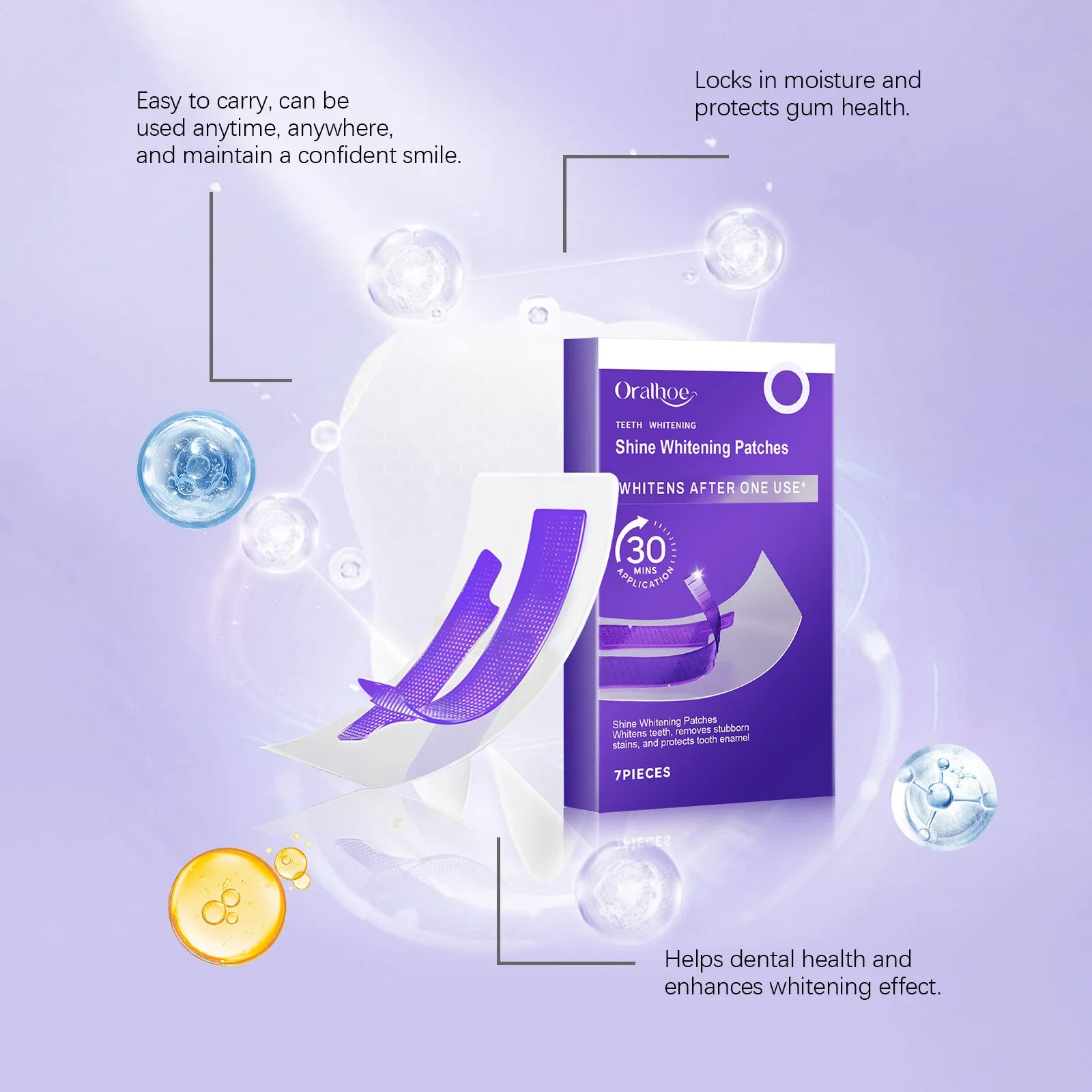 Oralhoe Teeth Whitening Strips – Stain Removal Gel Patches Teeth Whitening Strips Oasis Select