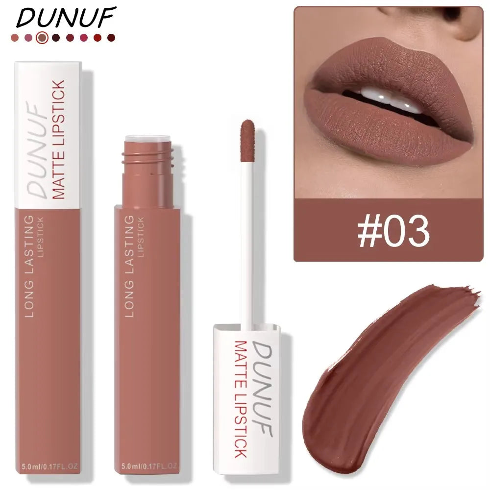 Long-Lasting Lip Gloss 1pcs: Matte Lipstick Non-Stick Cup Waterproof Nude Deep Red Mauve Christmas And Valentine's Day Gifts Oasis Select
