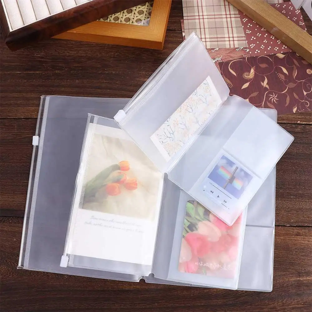 PVC Zipper Bag for Midori Travelers Notebook Journal Planner Accessory Card Holder Storage Standard/Pocket/Passport Oasis Select