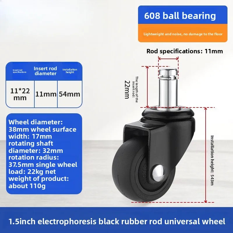4PCS Casters Wheels 2 inch Heavy Duty Swivel Soft Rubber Roller with Brake for Platform Trolley Furniture Wheels Oasis Select 4pcs 1.5inch K