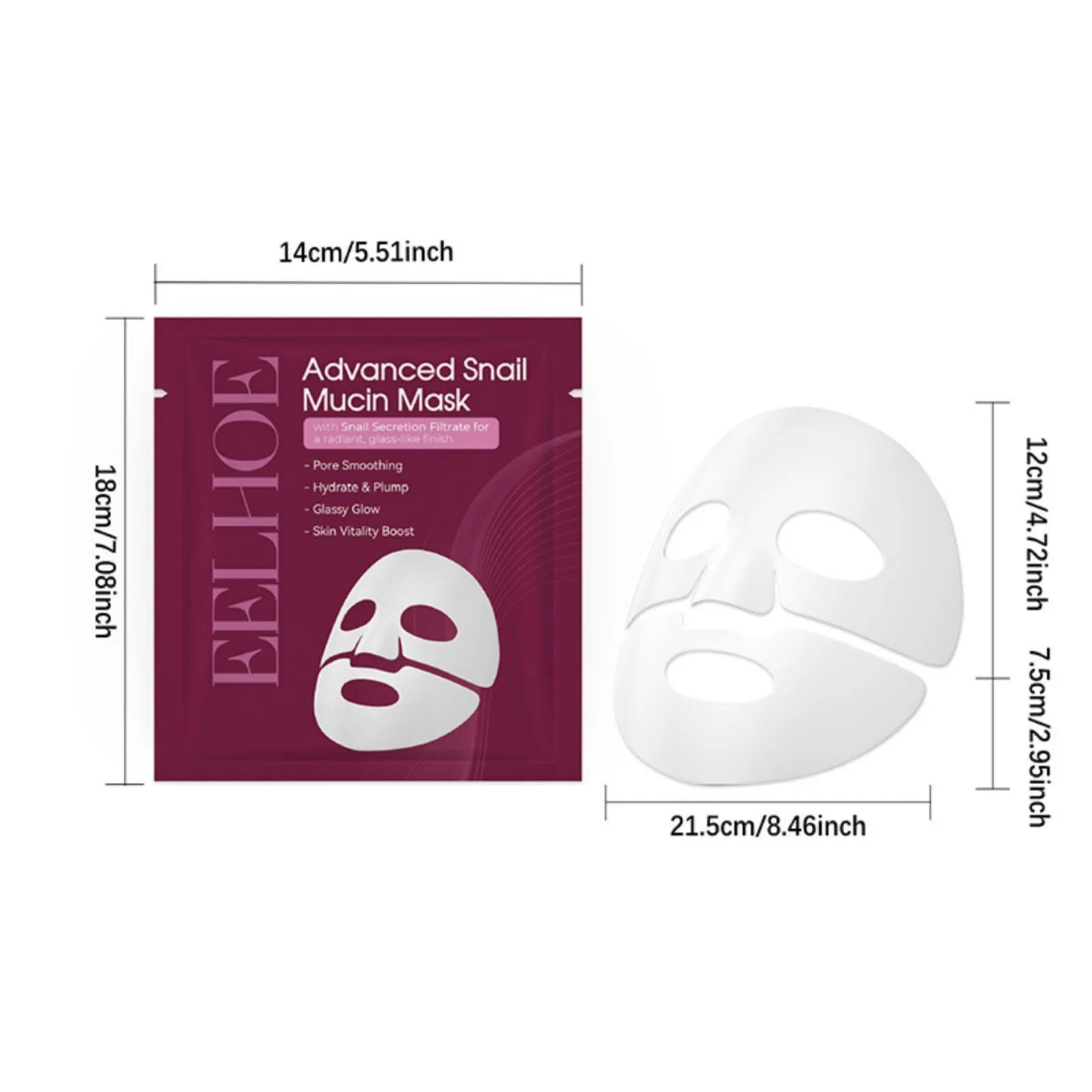 Snail Mucin Face Mask Hydrating Plump Glow Pore Smoothing Sheet Mask Snail Secretion Filtrate Glass Skin Brightens Complexion Oasis Select