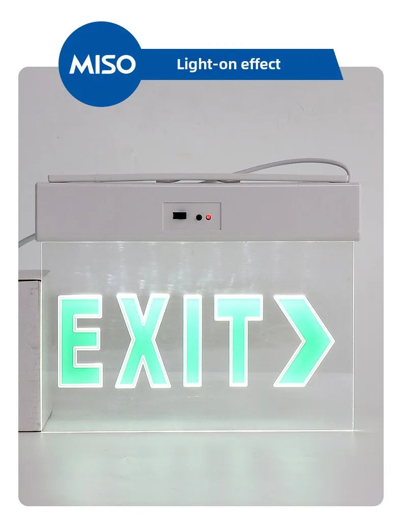 Rechargeable LED Emergency Exit Sign Light | ABS 3W Indicator