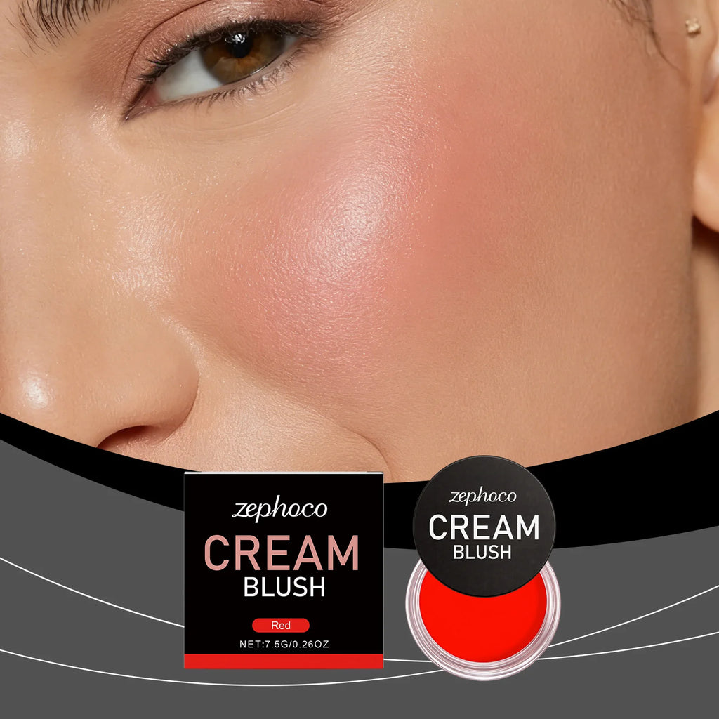 Red Silky Moisturizing Blush, Hydrating and Colorful for a Rosy, Radiant, Natural Contouring Makeup Look Oasis Select