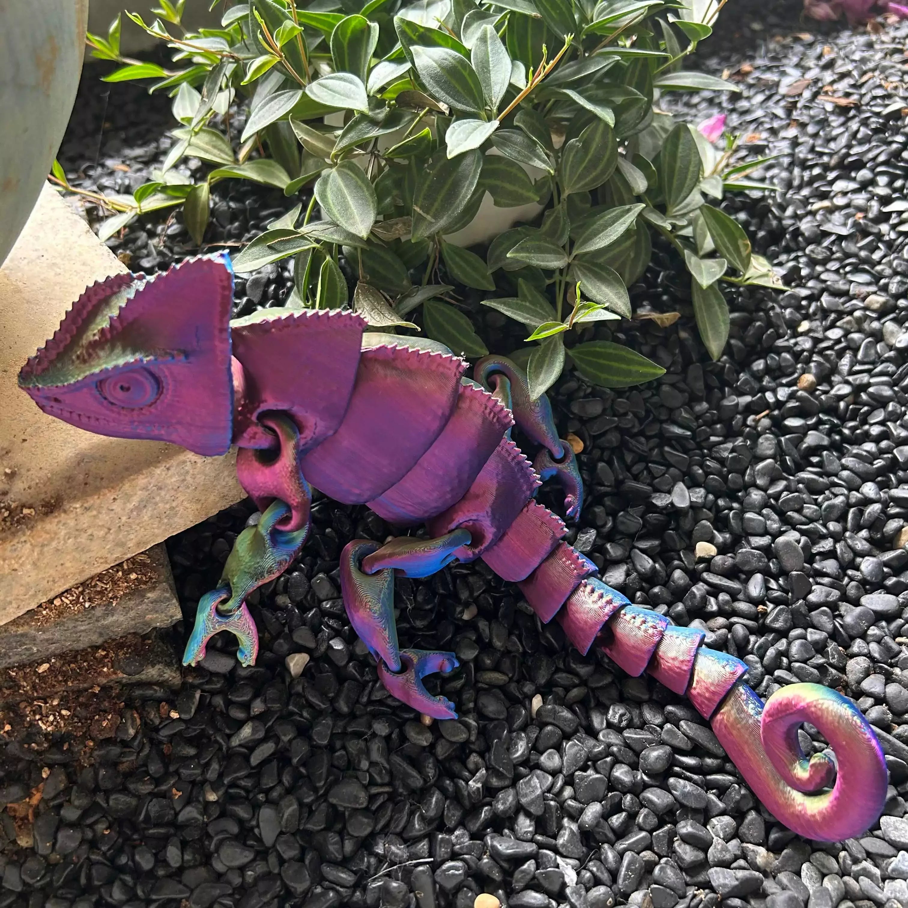 3D Printing Chameleon Figures Multi-joint Movable Animal Toys Miniatures for Home Accessories Kids Gift Living Room Decoration Oasis Select