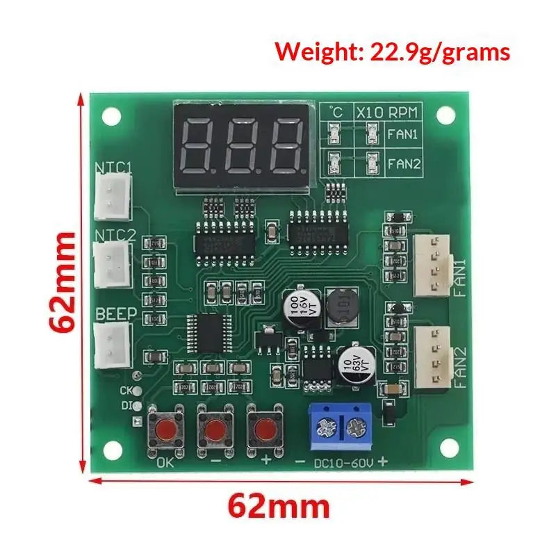 1 Set PC Fan Motor Speed Controller 4 Wire 2 Channel PWM Fan Temperature Controller LED Digital Thermostat DC 12V 24V Heat Sink Oasis Select