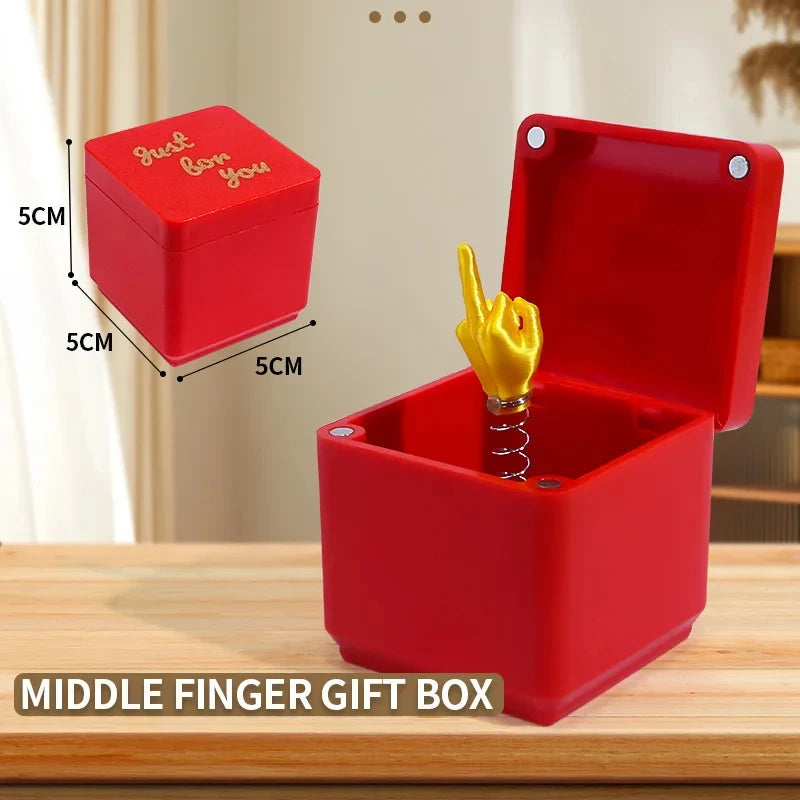 Out of the box pop-up Middle Finger Gift Box Creative Desk Home Decor Gifts Middle Finger Novelty Christmas Funny Prank Gift Oasis Select