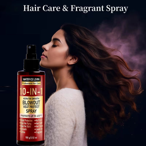 10-in-1 Keratin Heat Protect Spray, Smooth Blowout Anti-Frizz, Protects Up to 450°F with Hyaluronic Acid & Biotin Oasis Select