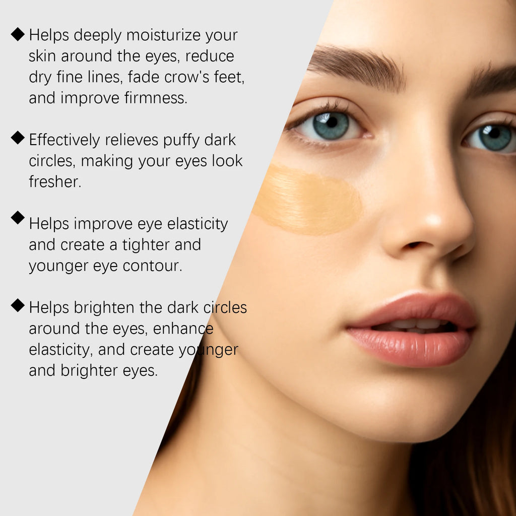 Instant Tighten Eye Cream with Brush Anti Puffiness Dark Circles Moisturizing Reduce Fine Lines Wrinkles Nourishing Massage Oasis Select