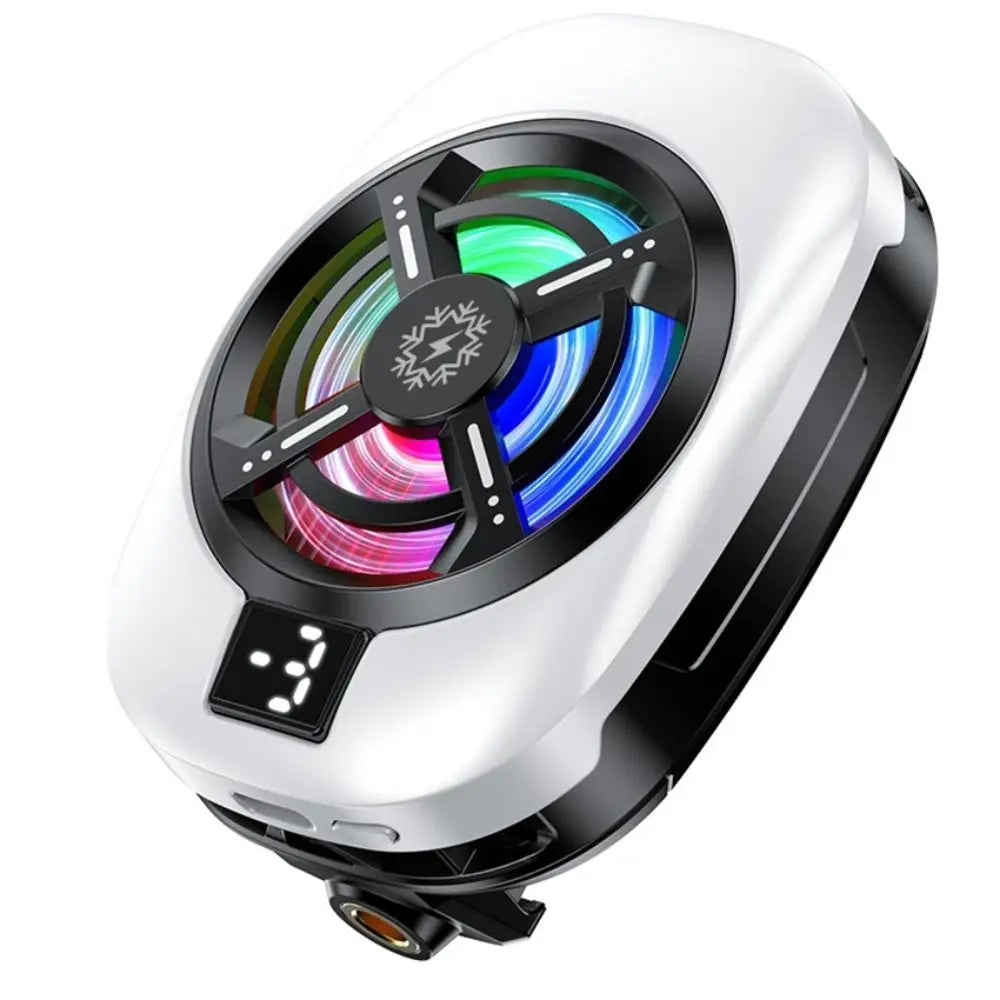 Universal Portable Clip Semiconductor Phone Cooler with Three Gear RGB Lights Powerful Cooling Fan for Gaming Watching Vedio Oasis Select
