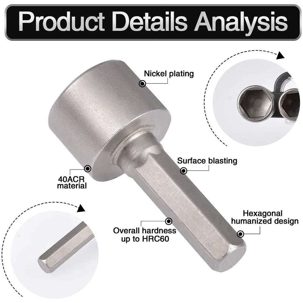 SLADE 9/14-Pc Hex Nut Driver Socket Bit Set 5mm–13mm CRV Nut Driver Socket Set Oasis Select