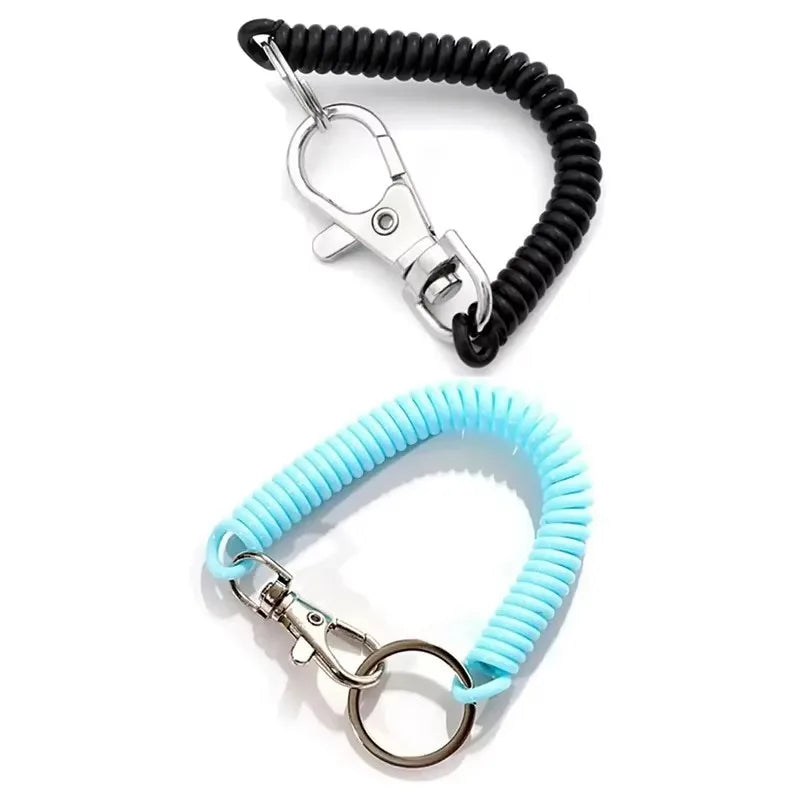 1/2/4pcs Spiral Telescopic Spring Coil Keychain Anti-Theft And Anti Loss Pull Rope Safety Keyring, With Metal Lobster Buckle Oasis Select Mix-2pcs 4