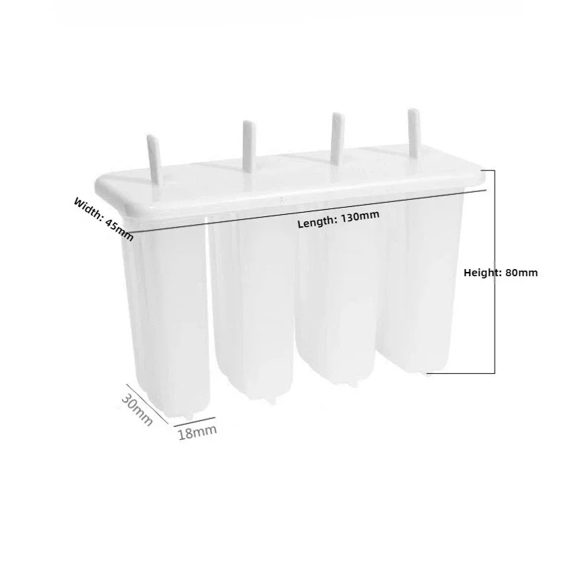 1-10PCS 4 Compartment Ice Cream Molds with Lid DIY Popsicle Maker Box Reusable Frozen Treat Mold for Kids Summer Kitchen Tool Oasis Select