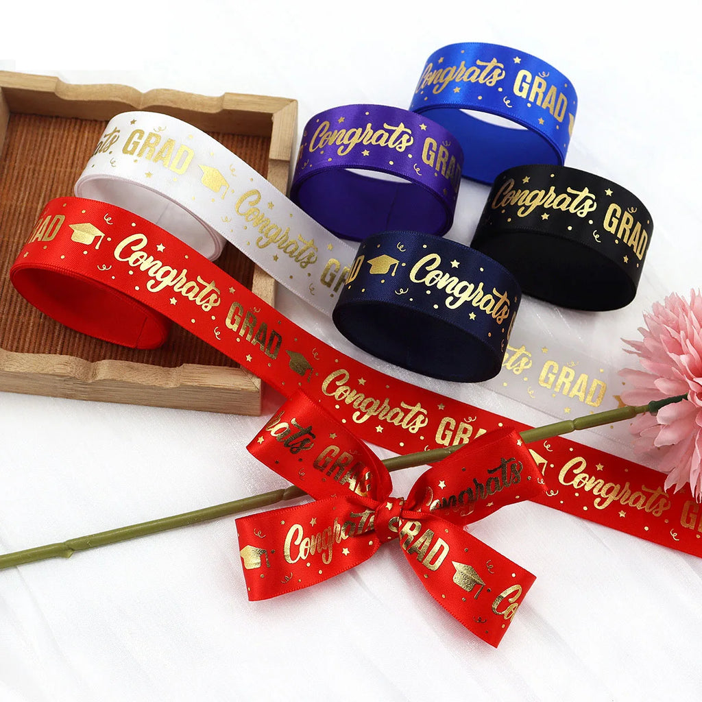 1 Roll，5 Yards Graduation Gift Packaging Ribbon,Decoration Party DlY Bow Ribbon, Graduation Ceremony CampusParty Supplies Oasis Select