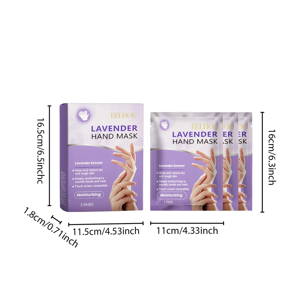EELHOE Lavender Niacinamide Hand Mask – Moisturizing 3 Pairs Hand Mask Oasis Select