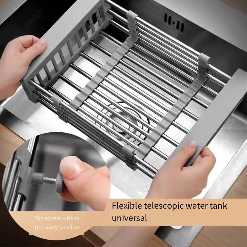 Kitchen Sink Drain Rack Dish Drain Rack Kitchen Basket Folding Drain Rack Stainless Steel Kitchen Sink Kitchen Washing Dishes Oasis Select
