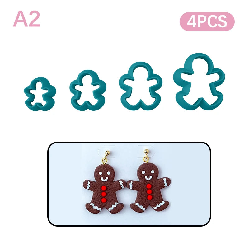 Christmas Tree & Wreath Polymer Clay Cutters – 4pc DIY Set