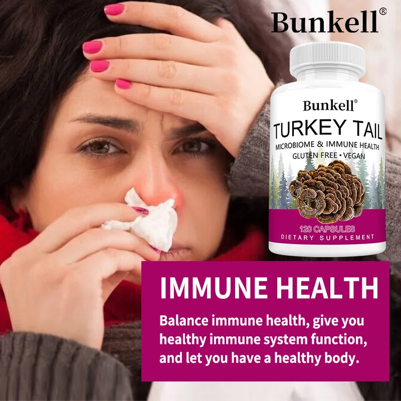 Turkey Tail Mushroom Capsules 850mg – Immune & Gut Health Mushroom Supplement Oasis Select