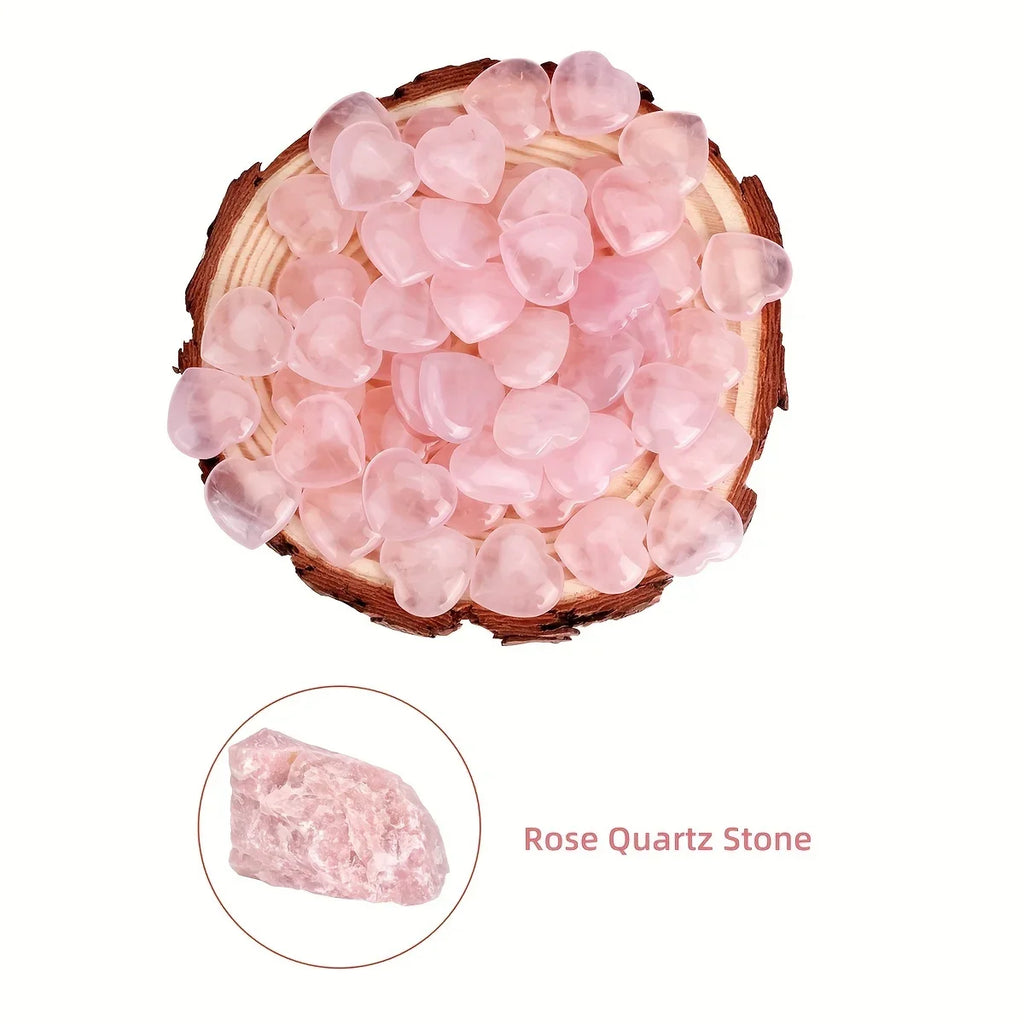 5/10/20/30pcs 20mm Mini Stone Heart shape Crystal Home Decoracion statueNatural Rose Quartz Reiki Healing Gemstone Pocket Gift Oasis Select