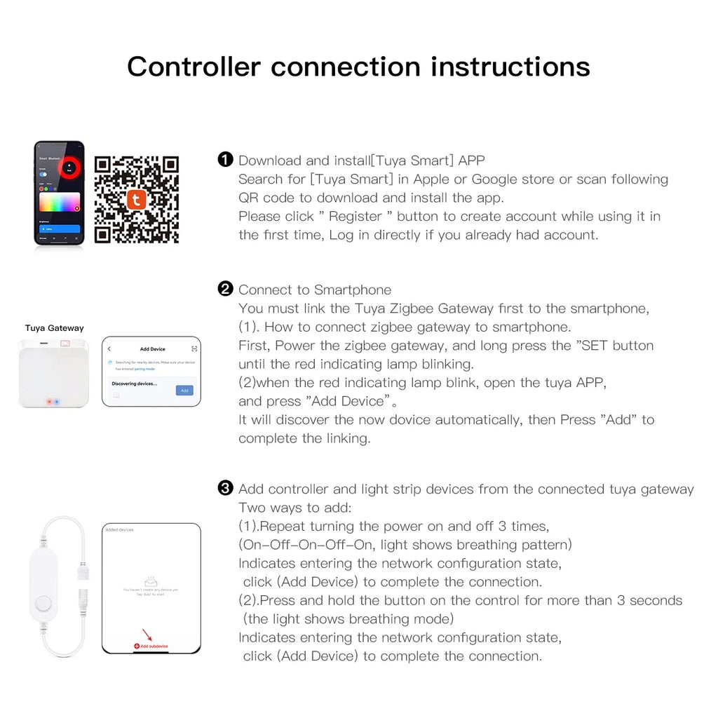 12V-24V Zigbee3.0 WiFi Single Color/RGB LED Light Strip Wireless Controller For Tuya Alexa Smartthings Gateway Bridge Google Oasis Select