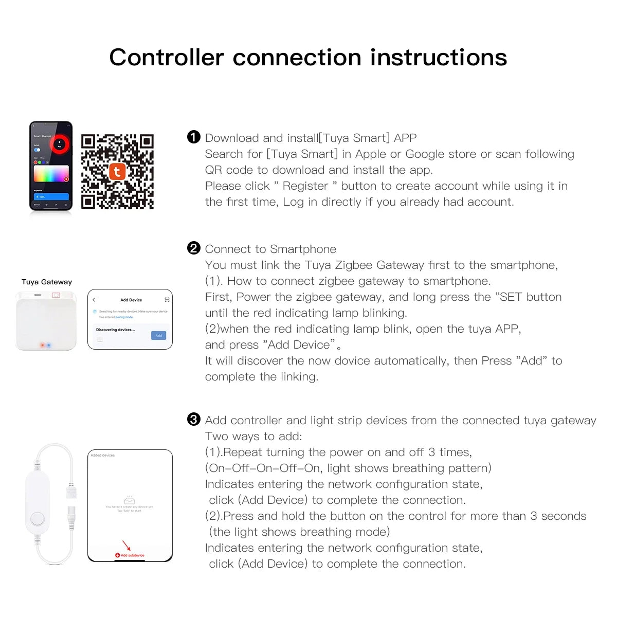 12V-24V Zigbee3.0 WiFi Single Color/RGB LED Light Strip Wireless Controller For Tuya Alexa Smartthings Gateway Bridge Google Oasis Select