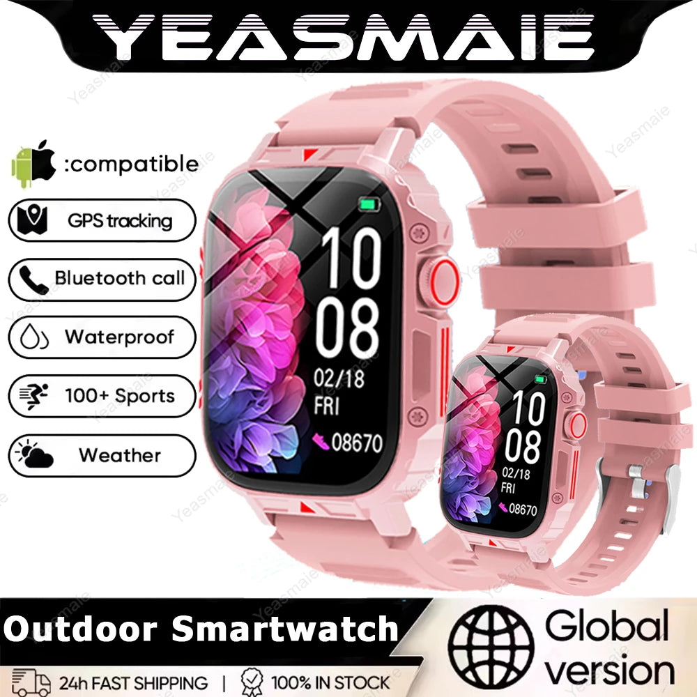 Rugged Military Smart Watch 1.95" Bluetooth Fitness Tracker