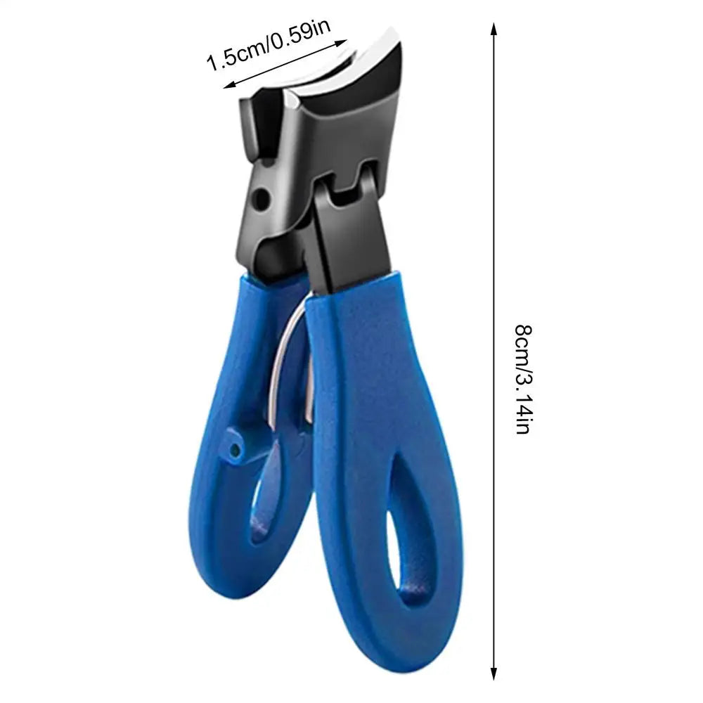Slanted Nail Clippers Wide Jaw Opening Slanted Curved Nail Clippers Slanted Toenail Trimmer Anti-Splash Curved Nail Clipper Oasis Select Blue