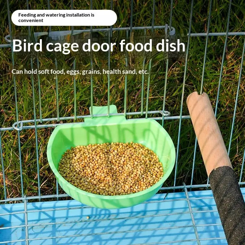 Parrot Bird Feeder & Drinker Hanging Bowl | Food Dispenser