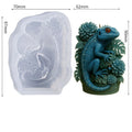 3D Lizard Silicone Candle Mold DIY Aromatherapy Candle Soap Resin Casting Mold Craft Supplies Oasis Select White