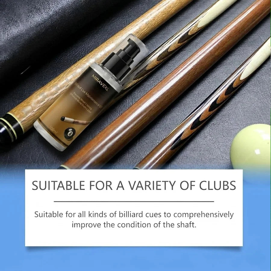 Pool Cue Shaft Oil Conditioner Snooker Cue Care Liquid Smooth Protection Waterproof Anti-deform Wood Polish Oil Billiard Supply Oasis Select