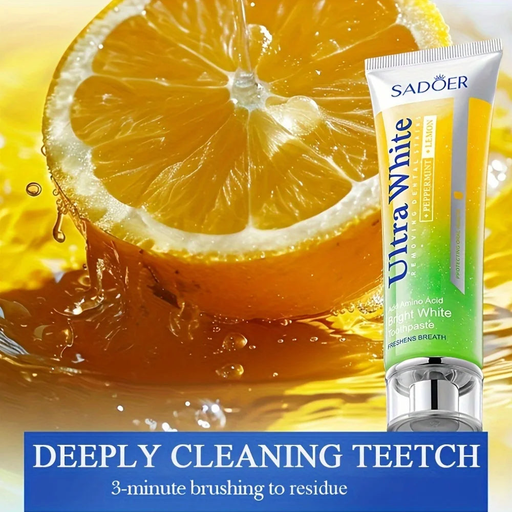 Lemon Mint Whitening Toothpaste Cleaning Teetch, Peppermint And Lemon Brightening Teeth Toothpaste Fresh Breath 100g Oasis Select