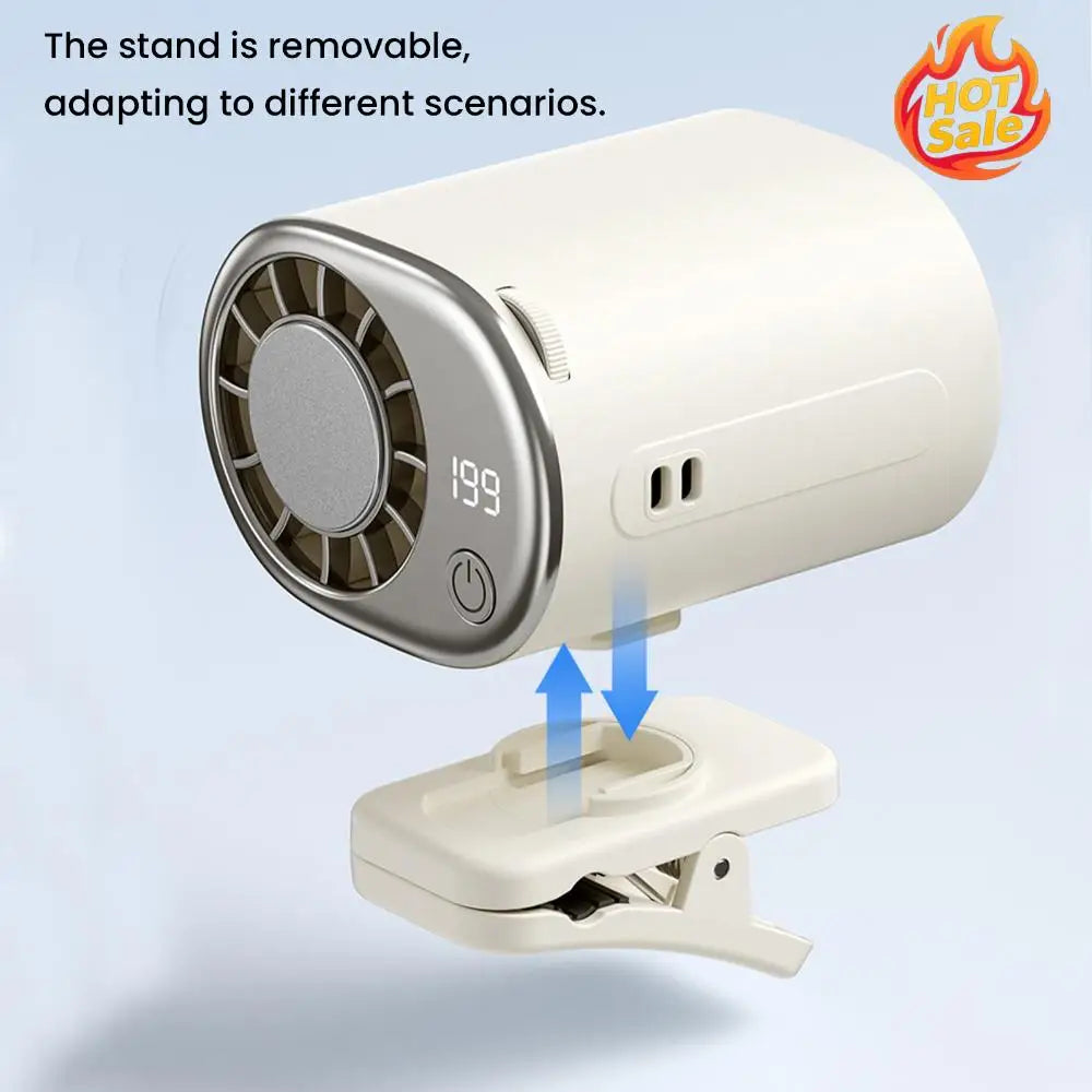 Portable Clip Fan USB Rechargeable Mini Personal Cooling Fan with LED Display 199 Speeds Adjustable for Travel Camping Golf Gym Oasis Select