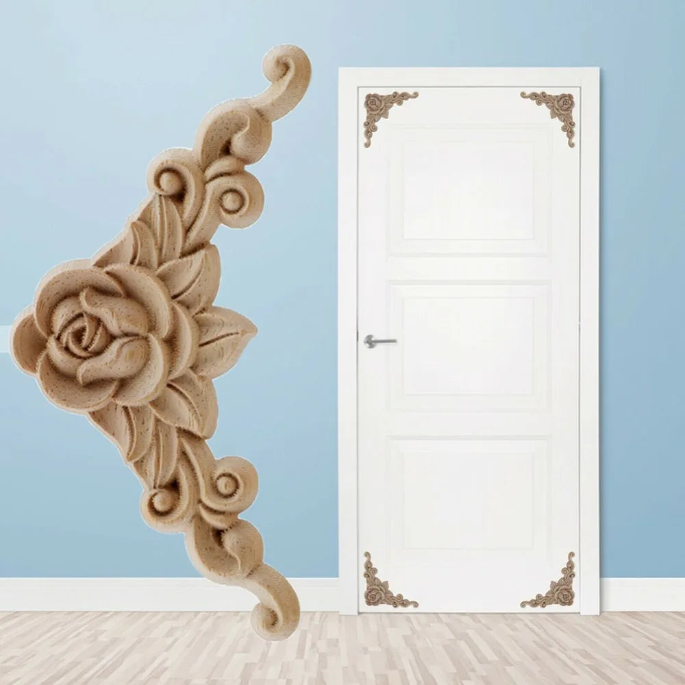 Woodcarving Decal Corner Mouldings Decal Home Decor Wooden Decoration Corner Applique Furniture Applique Wooden Applique Oasis Select