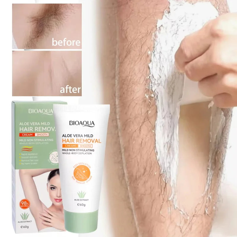 Aloe Vera Hair Removal Cream Gentle Painless Depilation For Armpit Leg Arms Body Mild Non Irritating Hair Remover Men Women 60g Oasis Select