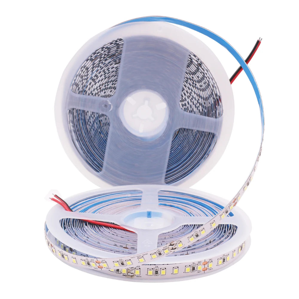 DC 5V 12V 24V 2835 Led Strip 5m White Tape Light Ribbon Not Waterproof 5 12 24 V Volt LED Strip Tape Lamp Flexible Kitchen Home Oasis Select