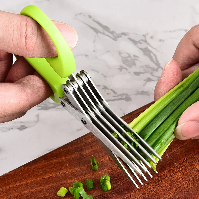 3/5 Layer Kitchen Scissors Multi Functional Stainless Steel for Pepper Scallion Laver Cutting Chopping Cooking ToolS Oasis Select