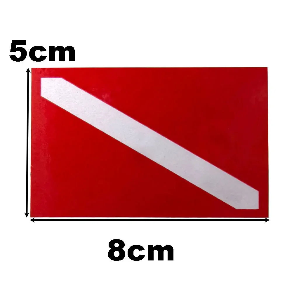 5PC Scuba Diver Flag Sticker Diver Down Flag Decal Weatherproof UV Resistant Vinyl Diving Sticker for Tanks Cars Laptops Bottles Oasis Select