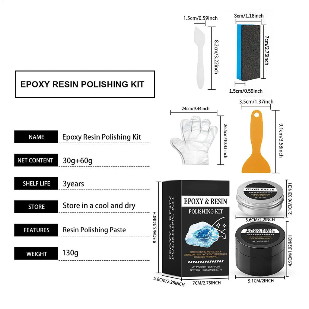 Epoxy Polishing Kit Luster Restoration Cream Epoxy Scratch Polishing Compound for Homeowners Beginners Art Projects Table Oasis Select