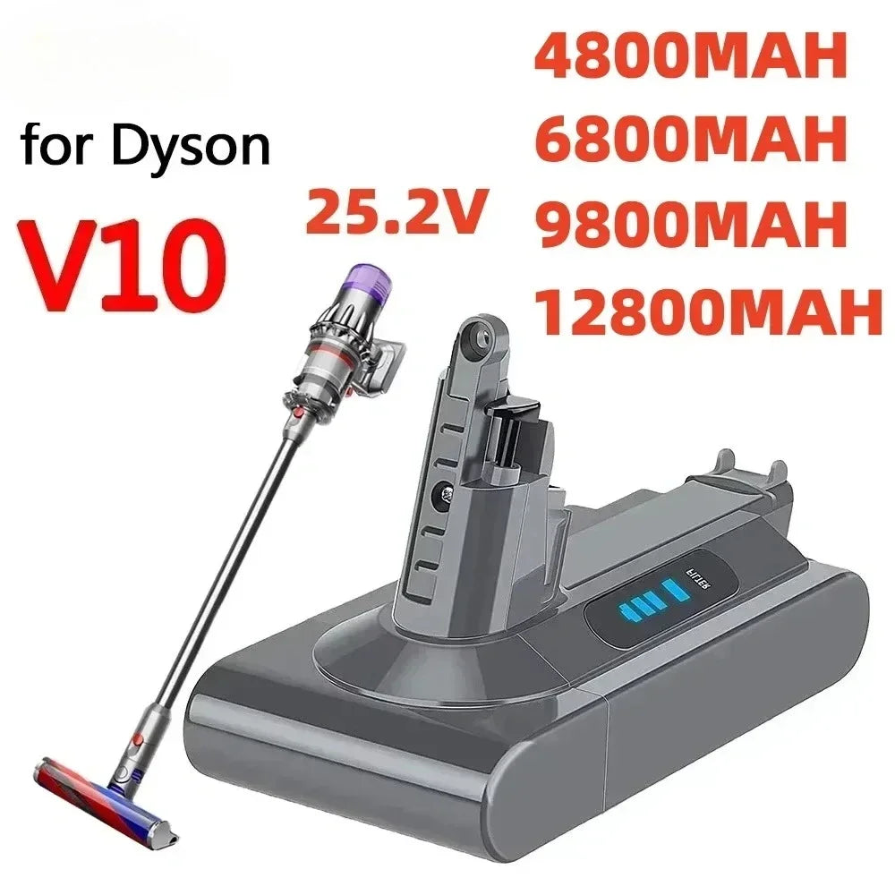 For Dyson V10 Battery V10 Animal Absolute Fluffy Cordless Vacuum Cleaner NEW 25.2V 6000mAh-12800mAH DYSON V10 Batterie Oasis Select
