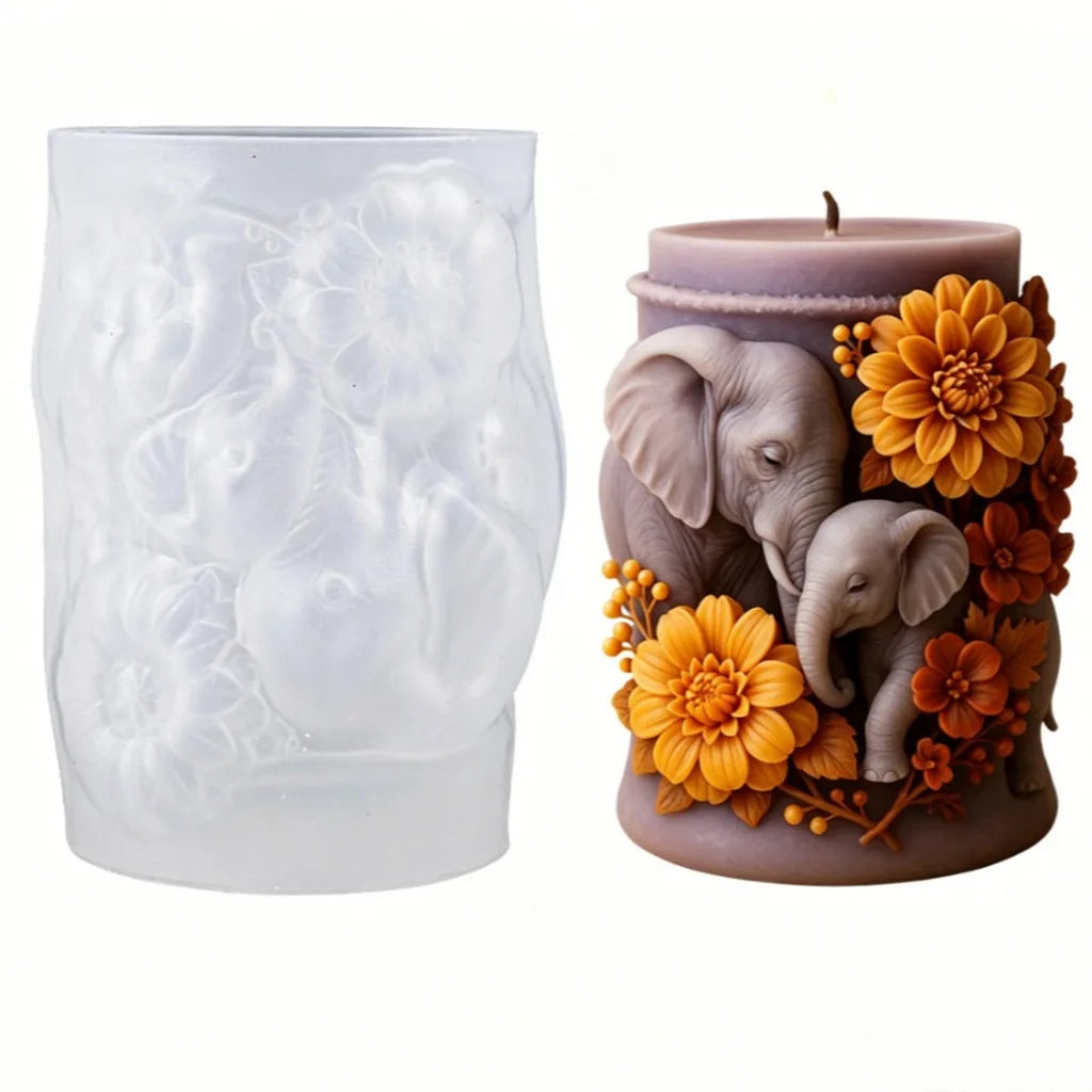 3D Elephant Silicone Candle Mold – Resin, Wax & Aromatherapy