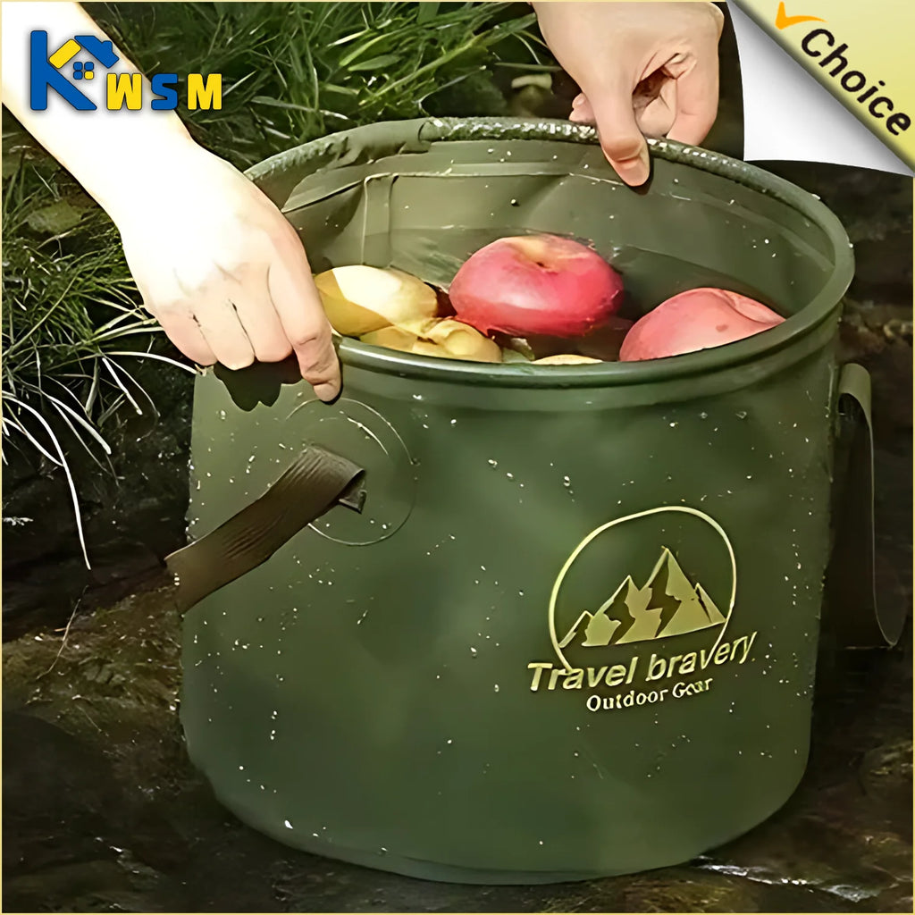 Folding Portable Bucket with Lid 5L 10L 20L | Camping Car Wash