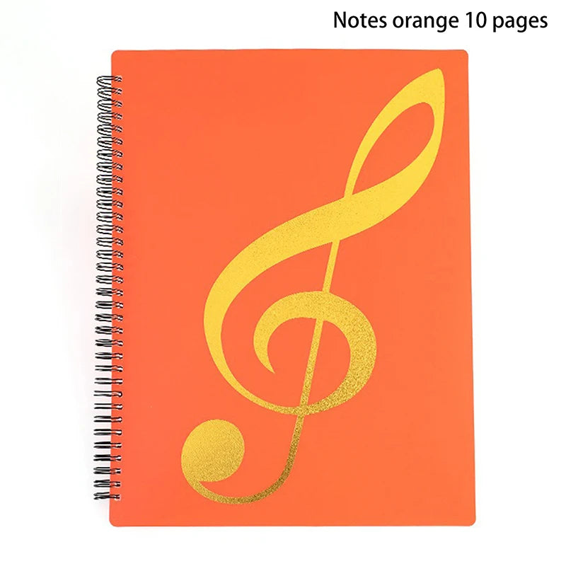 New Flexible 20 Pages Piano Music Score Folder A4 Music Book Clip Sheet Note Folder Piano Paper Sheets Music Binder For Practice Oasis Select 32cm orange