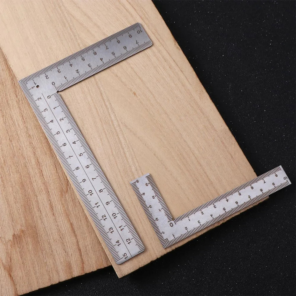 Stainless Steel L Square Ruler Measuring Tool High-Accuracy Metal Ruler Small Frame Double-Sided Mini Ruler Educational Oasis Select