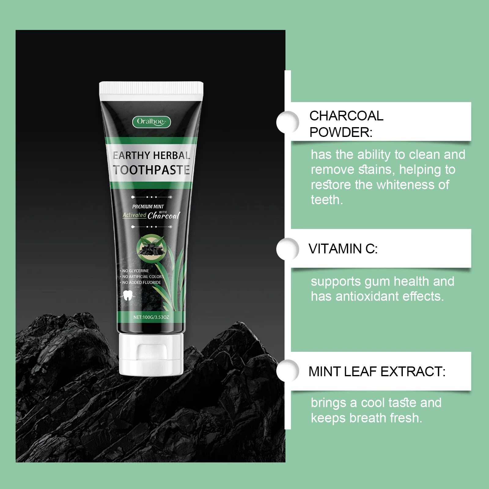Daily Gentle Mint Toothpaste For Teeth Stain Removal & Yellowing Care - Freshen Oral Hygiene, Strengthen Gum Health Oasis Select