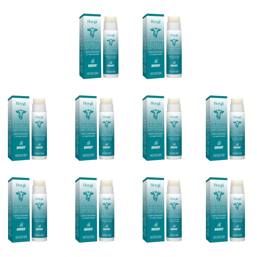 Hoygi Tallow & Honey Lip Balm – Moisturize, Plump & Smooth Tallow Lip Balm Oasis Select 10Pcs