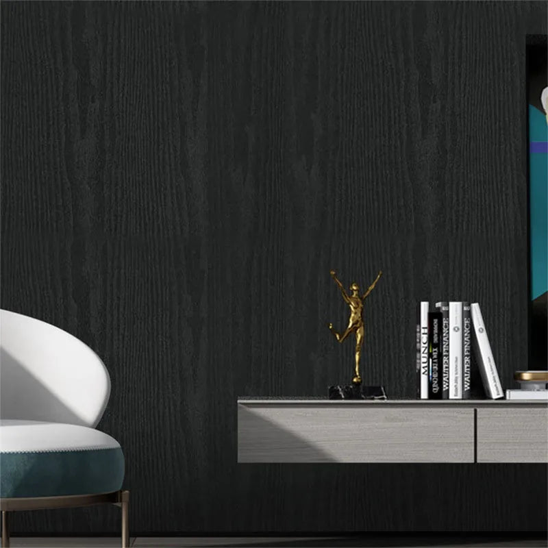 45cm PVC Furniture decorative paper black wood grain self-adhesive waterproof wallpaper kitchen cabinet table door wall stickers Oasis Select