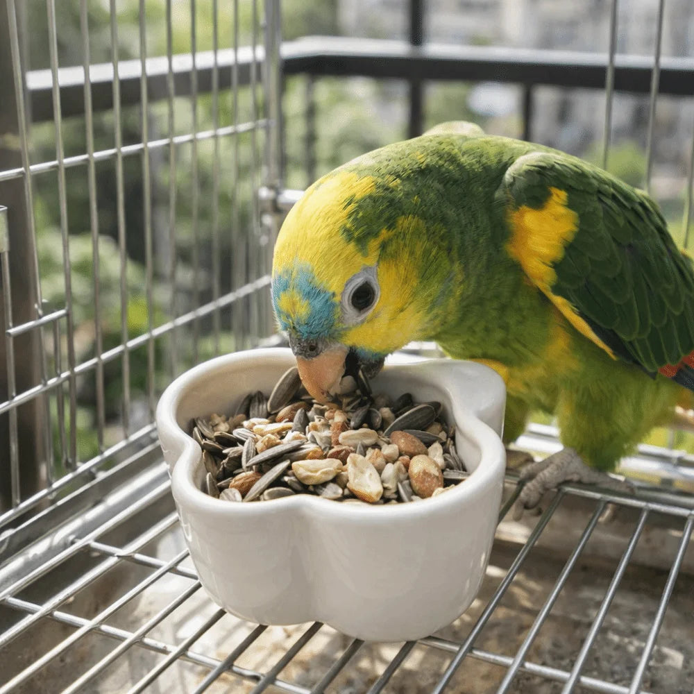 Bird-Shaped Ceramic Hamster Bowl – Anti-Tip Small Pet Feeder
