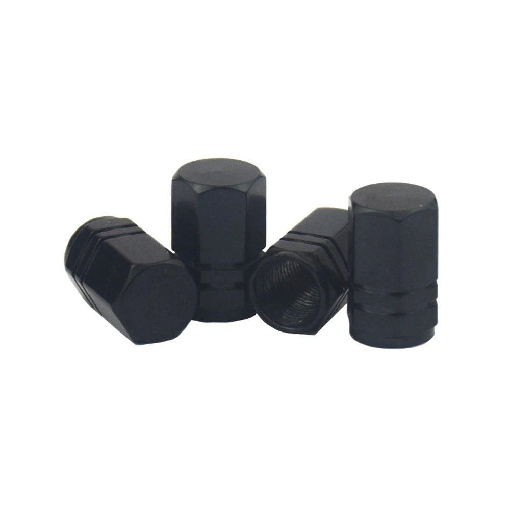 Car Tire Valves Caps Universal Air Caps Cover Aluminum Alloy Tire Valves Stem Caps for Cars SUVs Trucks Motorcycles Bicycles Oasis Select black